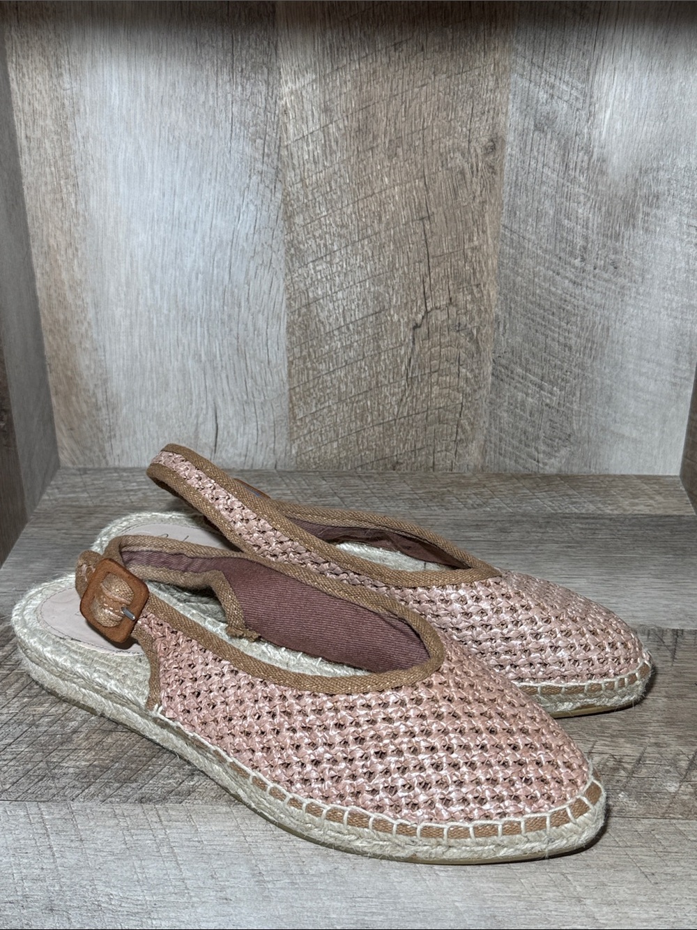 Boden Tan Slingback Espadrille Flats